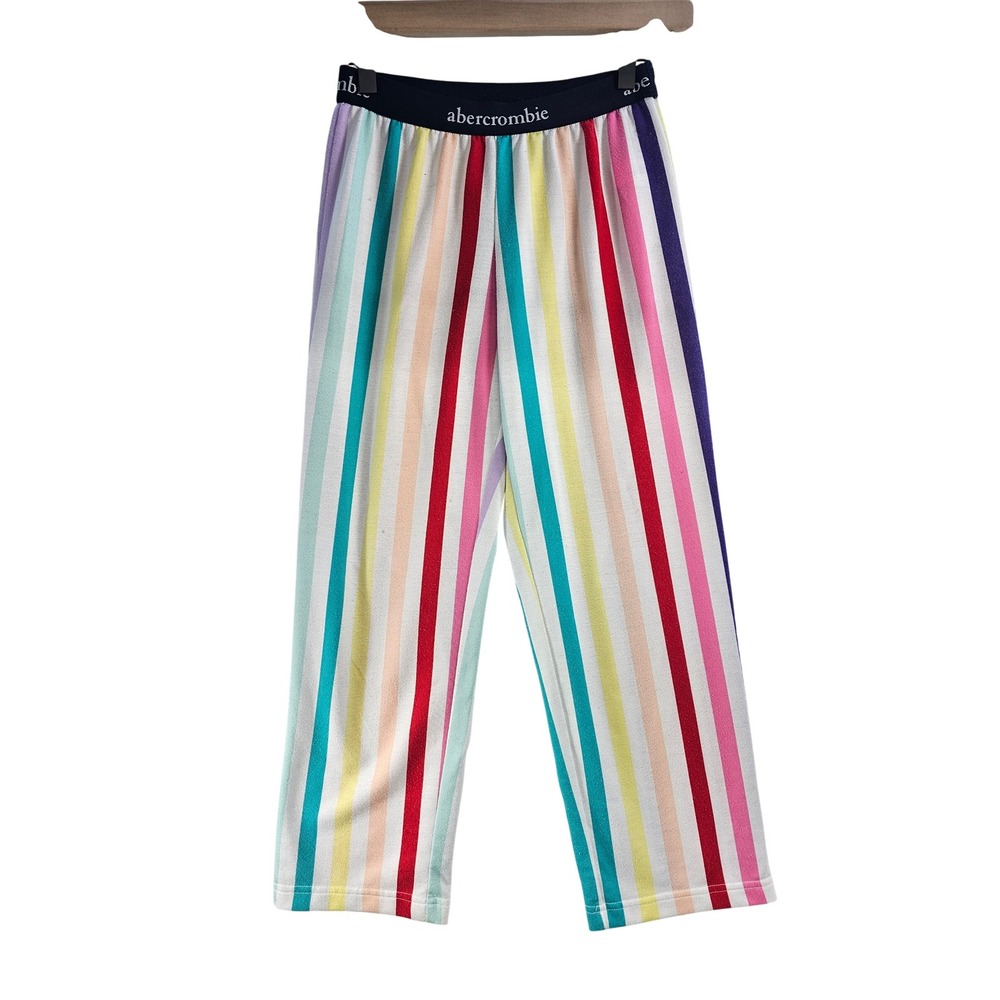Abercrombie Kids Rainbow‎ Stripe Pajama Pants Lounge Sleepwear Size Large